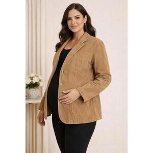 NWT Gap women's maternity size Large tan corduroy Blazer  new.